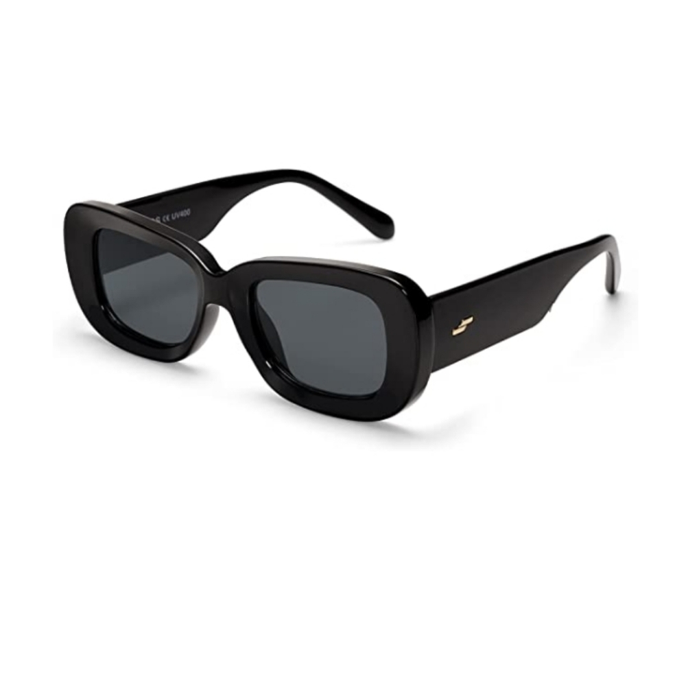 New 90's Thick Rectangular Sunglasses Womens Mens Concave Chunky Frame